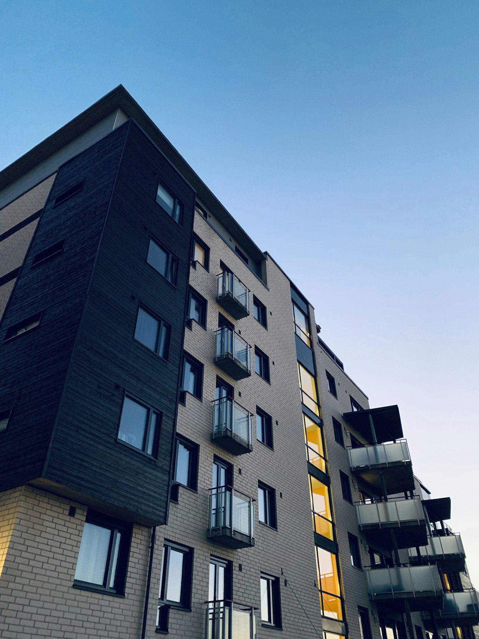 Apartment building with balconies